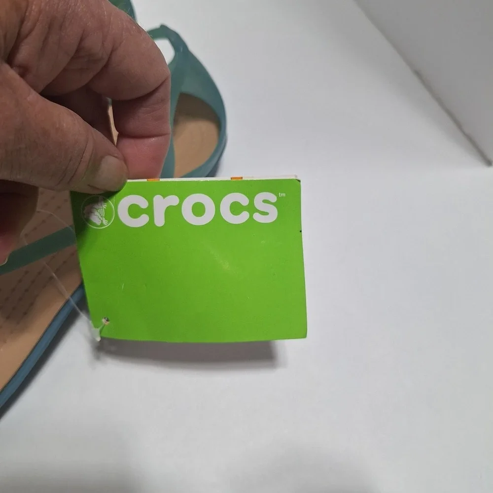 Crocs Isabella Flats Sandals Women 11 Island Strappy Jelly Slip On Huarache Shoe